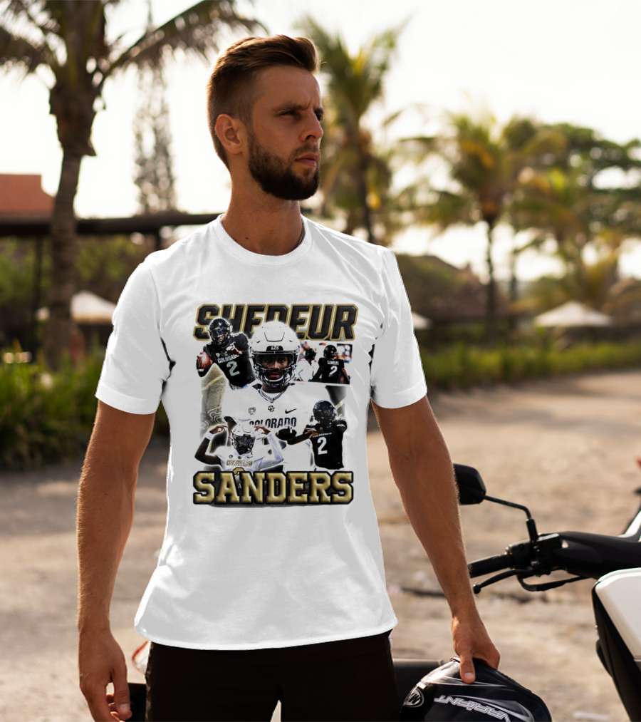 Shedeur Sanders Colorado Football Player Collage T-Shirt