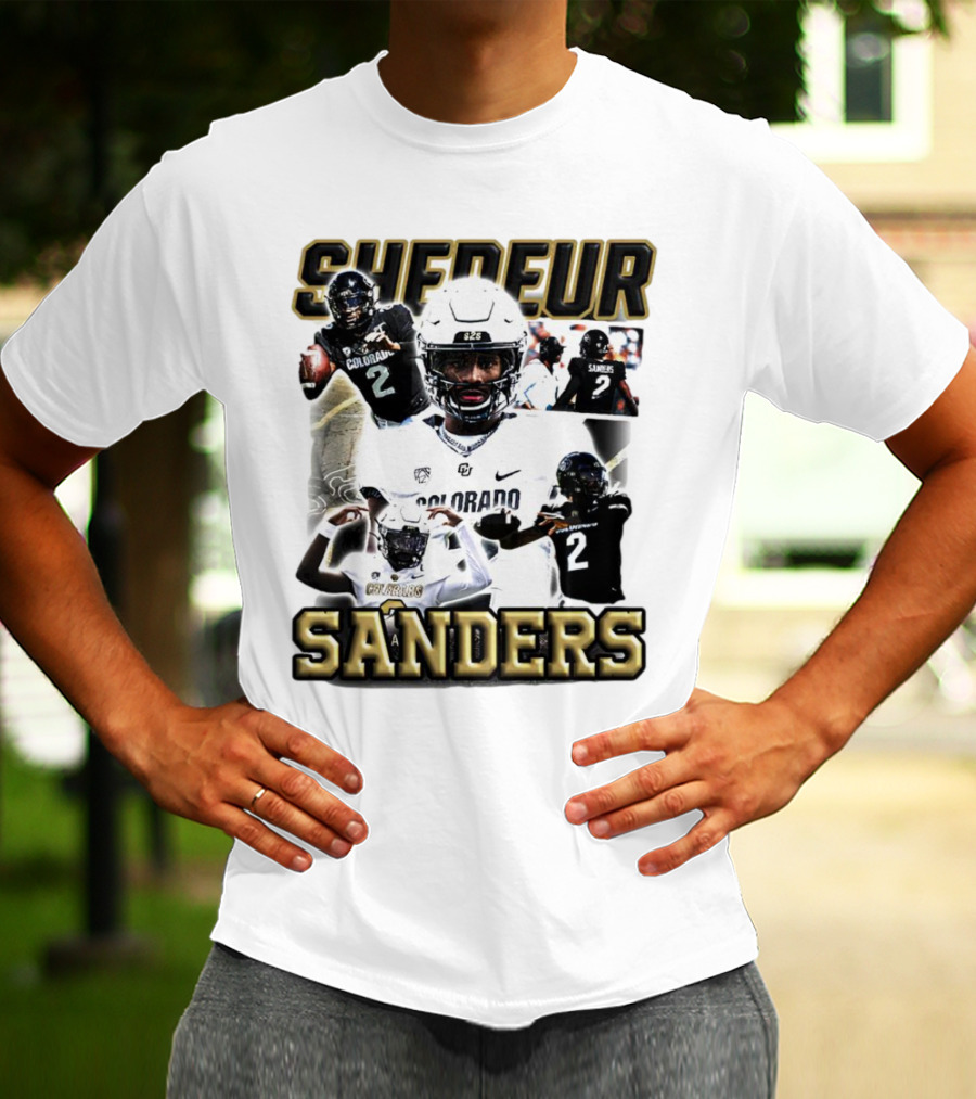 Shedeur Sanders Colorado Football Player Collage T-Shirt