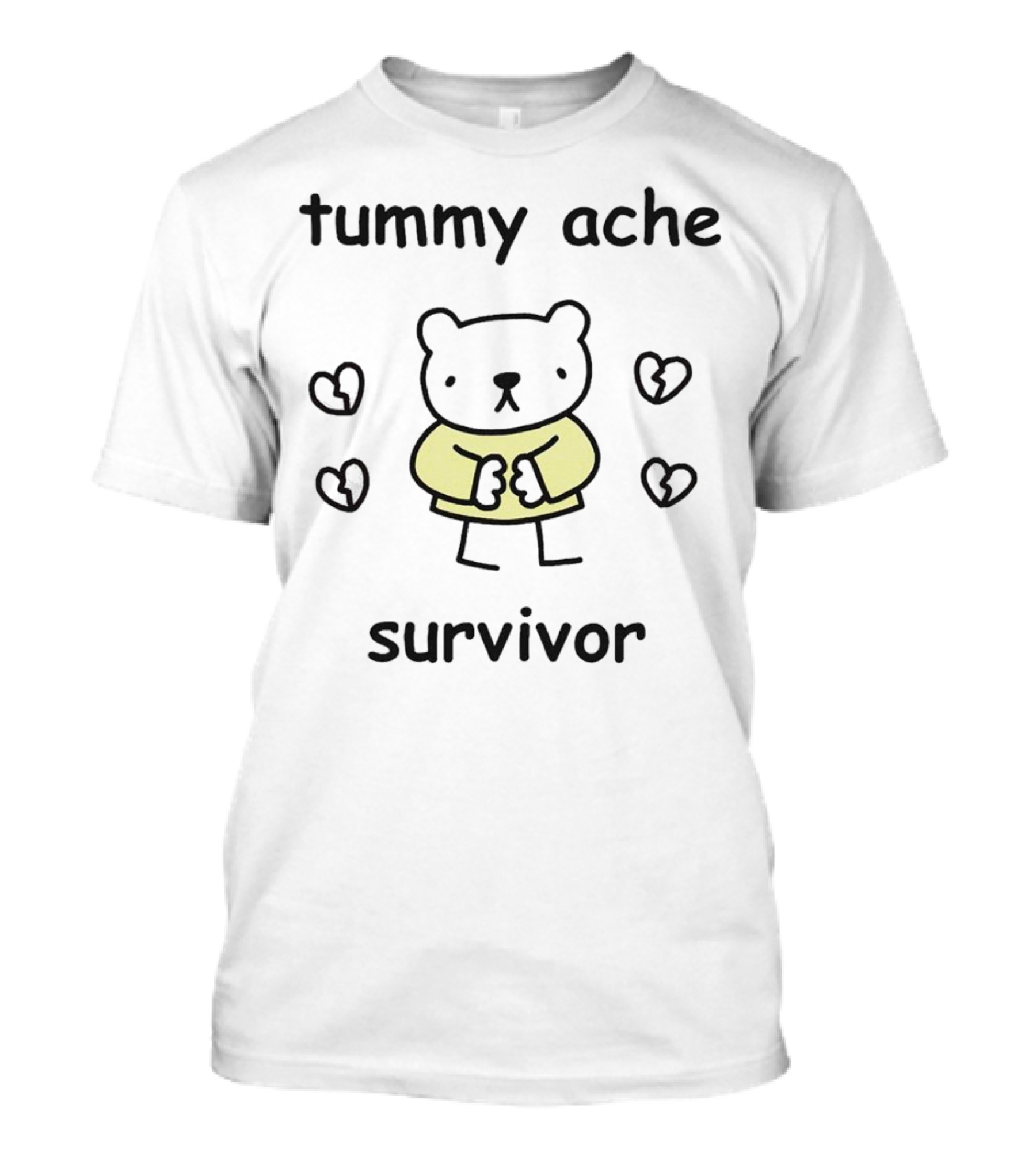 Tummy Ache Survivor Bear Surrounded By Hearts T-Shirt