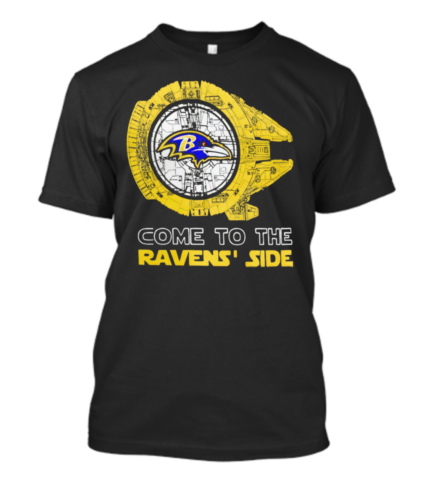 Come To The Ravens' Side Baltimore Ravens Star Wars Mashup T-Shirt