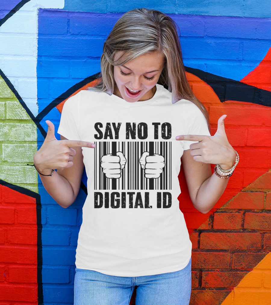 Say No To Digital ID Barcode Prison Fist T-Shirt