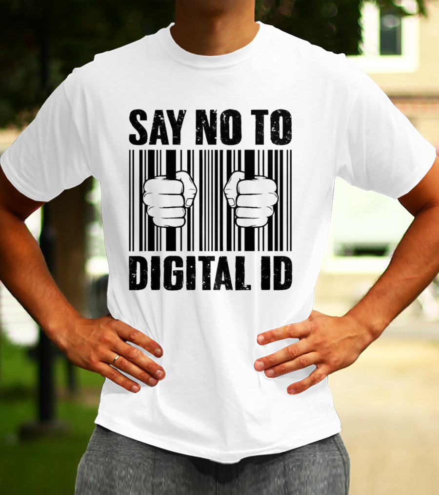 Say No To Digital ID Barcode Prison Fist T-Shirt
