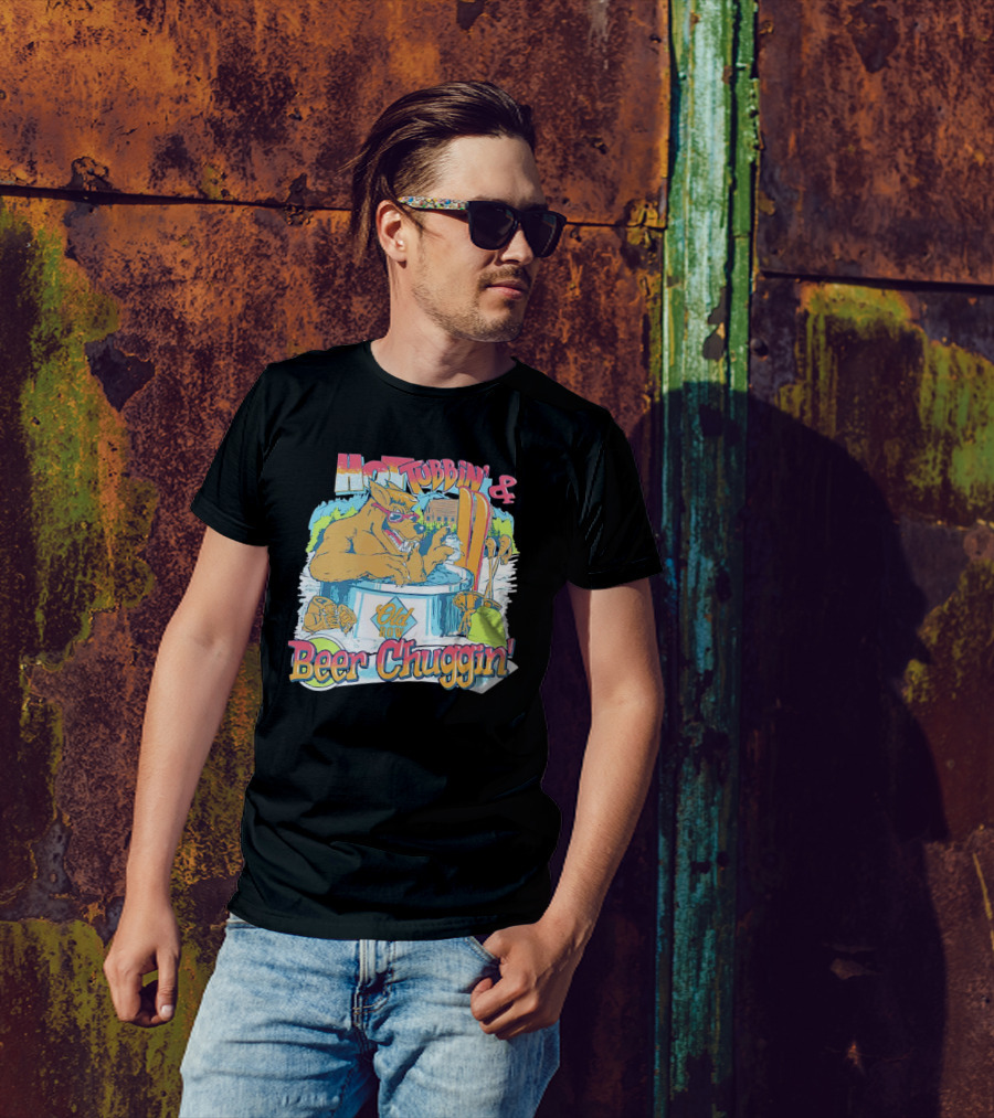 Old Row Hot Tubbin’ And Beer Chuggin’ Wolf T-Shirt