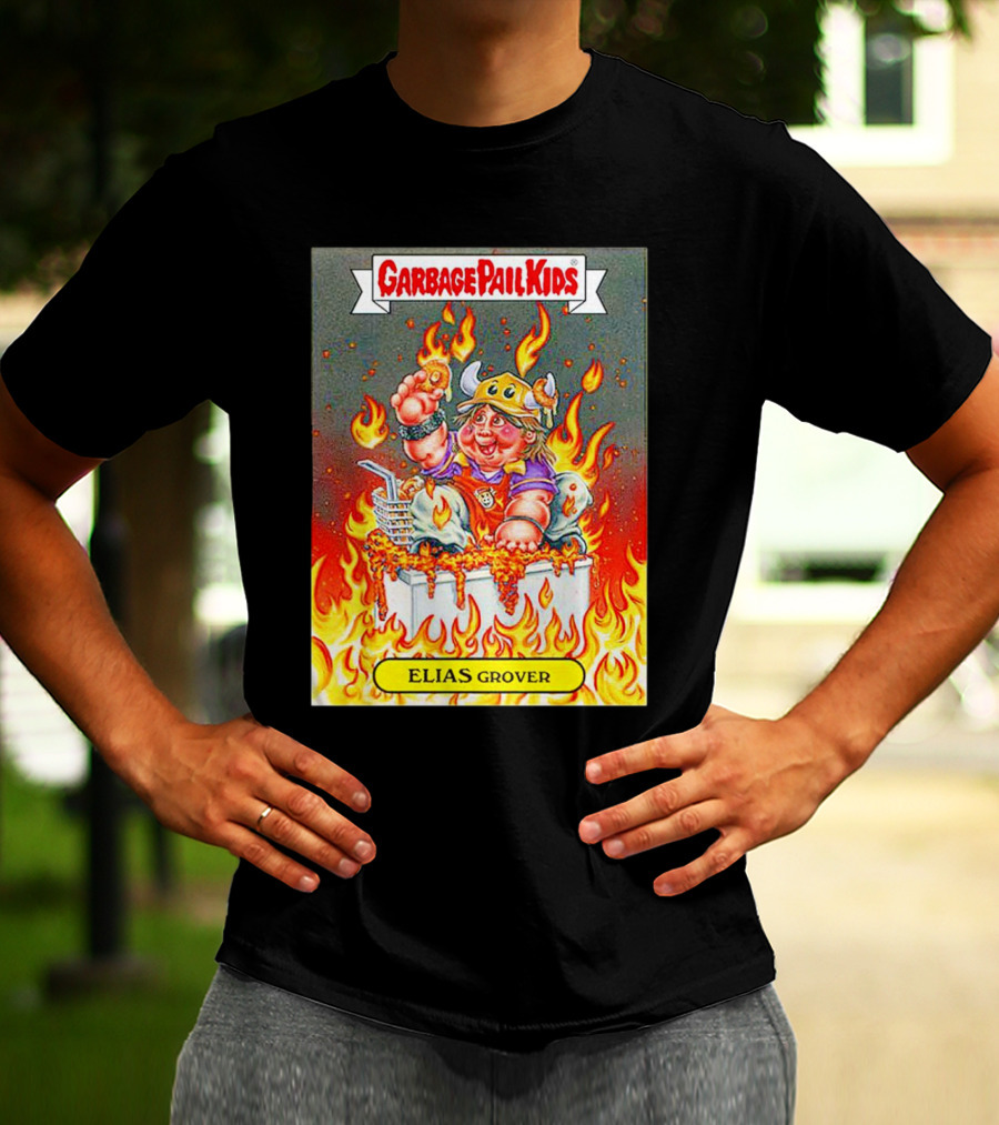Garbage Pail Kids Elias Grover Viking Costume In Flames T-Shirt