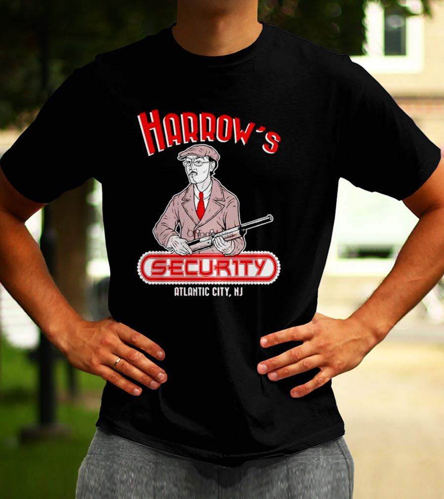 Harrow's Security Atlantic City NJ Vintage Style Gangster T-Shirt