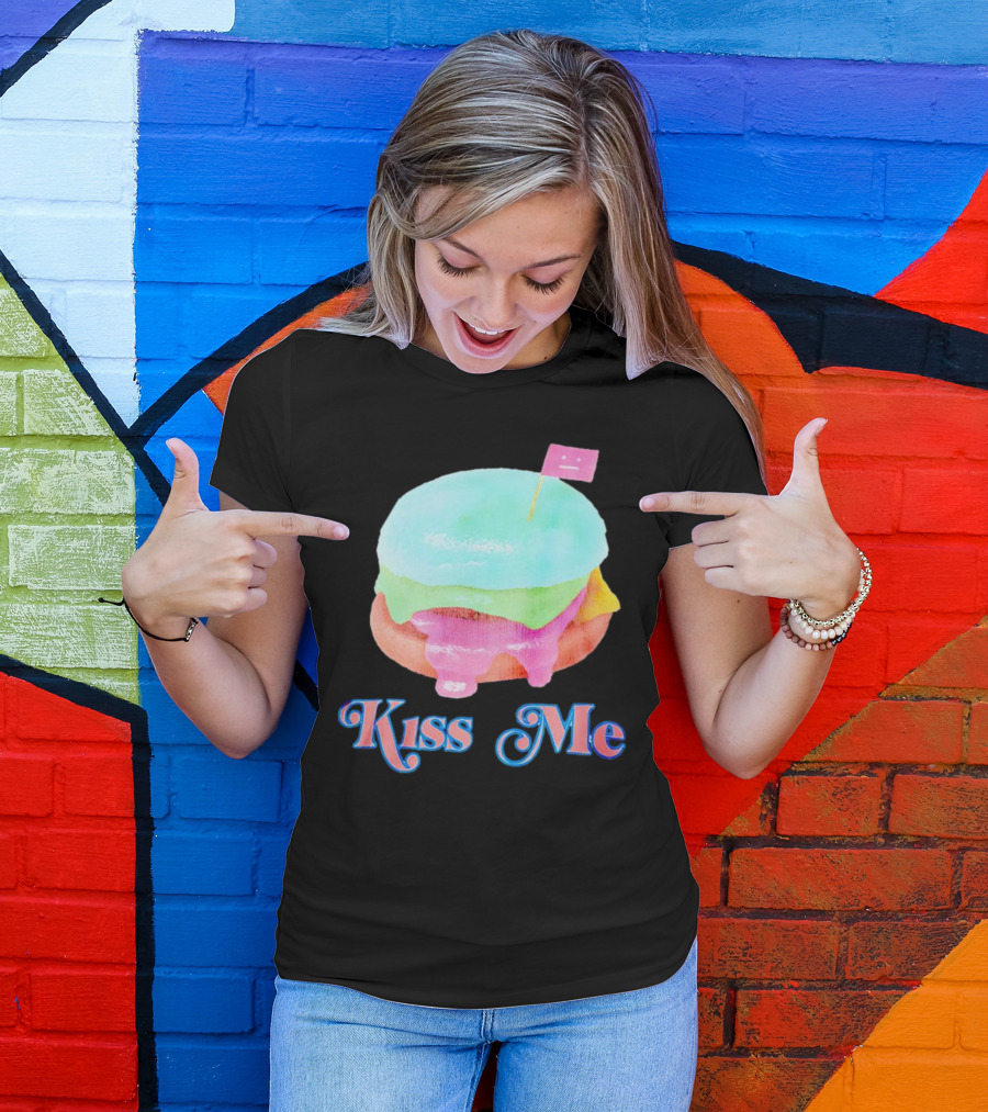Kiss Me Pastel Burger Flag T-Shirt