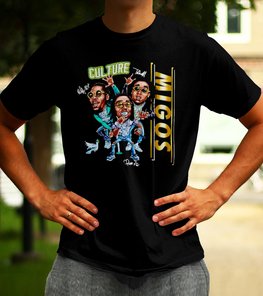 CULTURE Migos Offset Takeoff Quavo Caricature T-Shirt