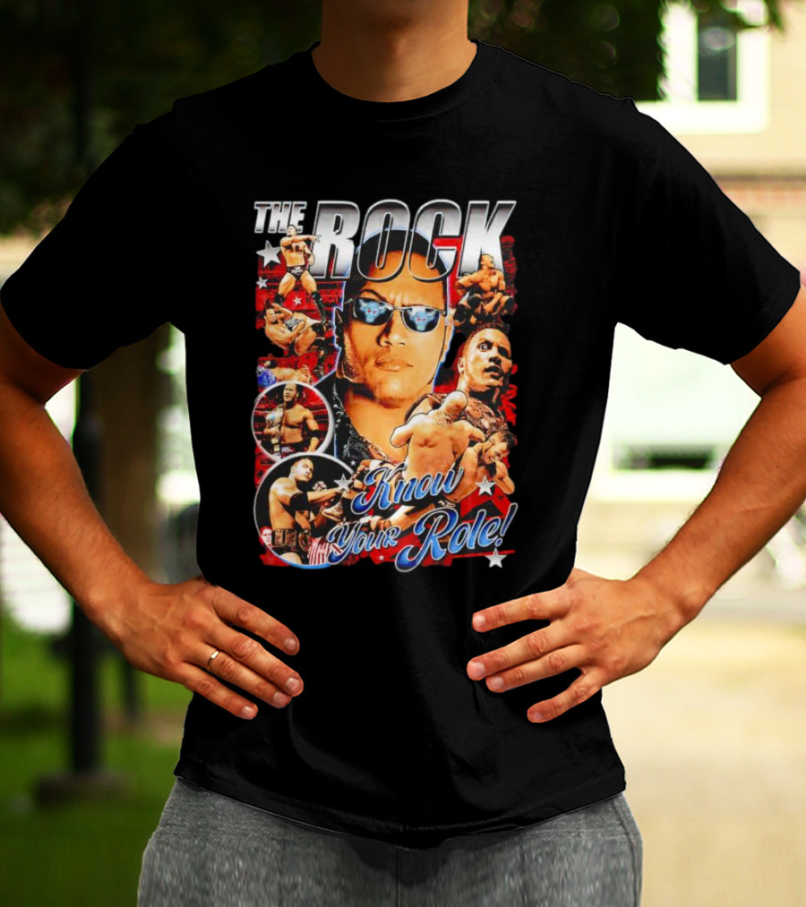The Rock Know Your Role WWF WCW AEW ECW Pro Wrestling T-Shirt