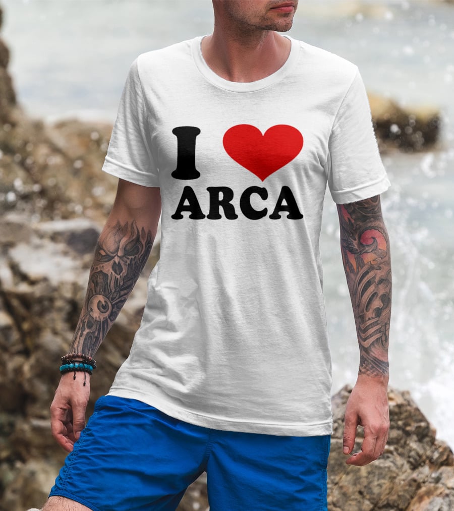 I Heart Arca Bold Text With Red Heart T-Shirt