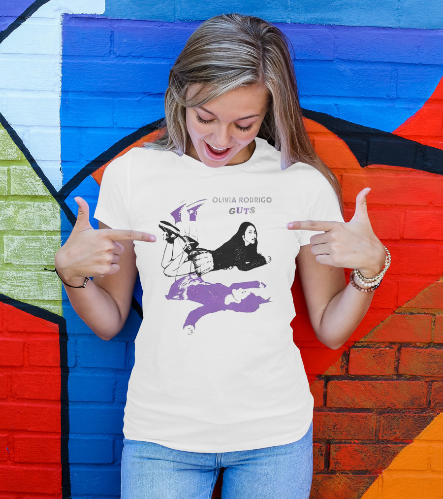 Olivia Rodrigo Guts Dark Artistic Portrait With Purple Accents T-Shirt