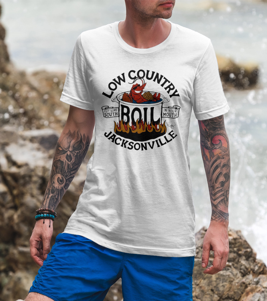Low Country Boil Put Some South In Your Mouth Jacksonville Jaguars T-Shirt