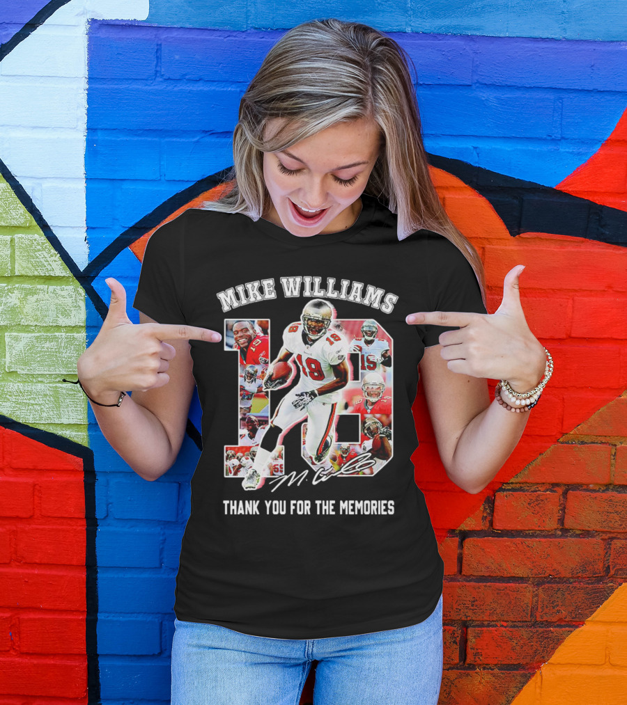 Mike Williams 19 Thank You For The Memories Tampa Bay Buccaneers Signature T-Shirt