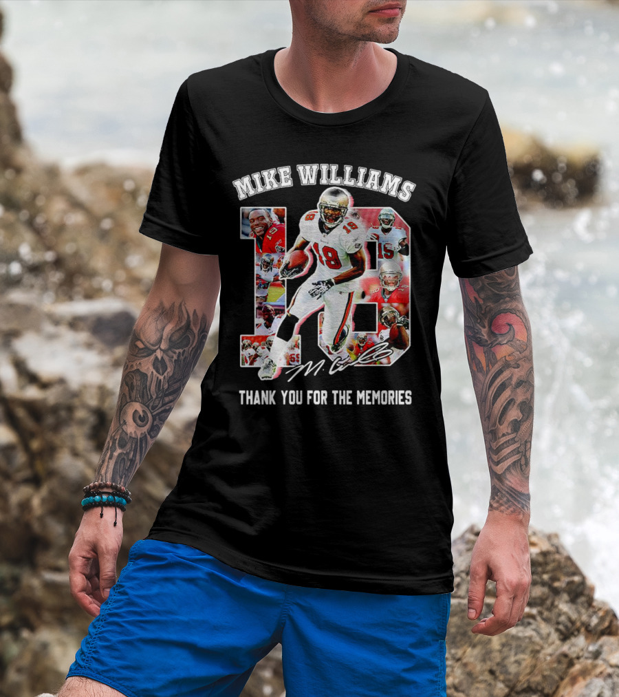 Mike Williams 19 Thank You For The Memories Tampa Bay Buccaneers Signature T-Shirt