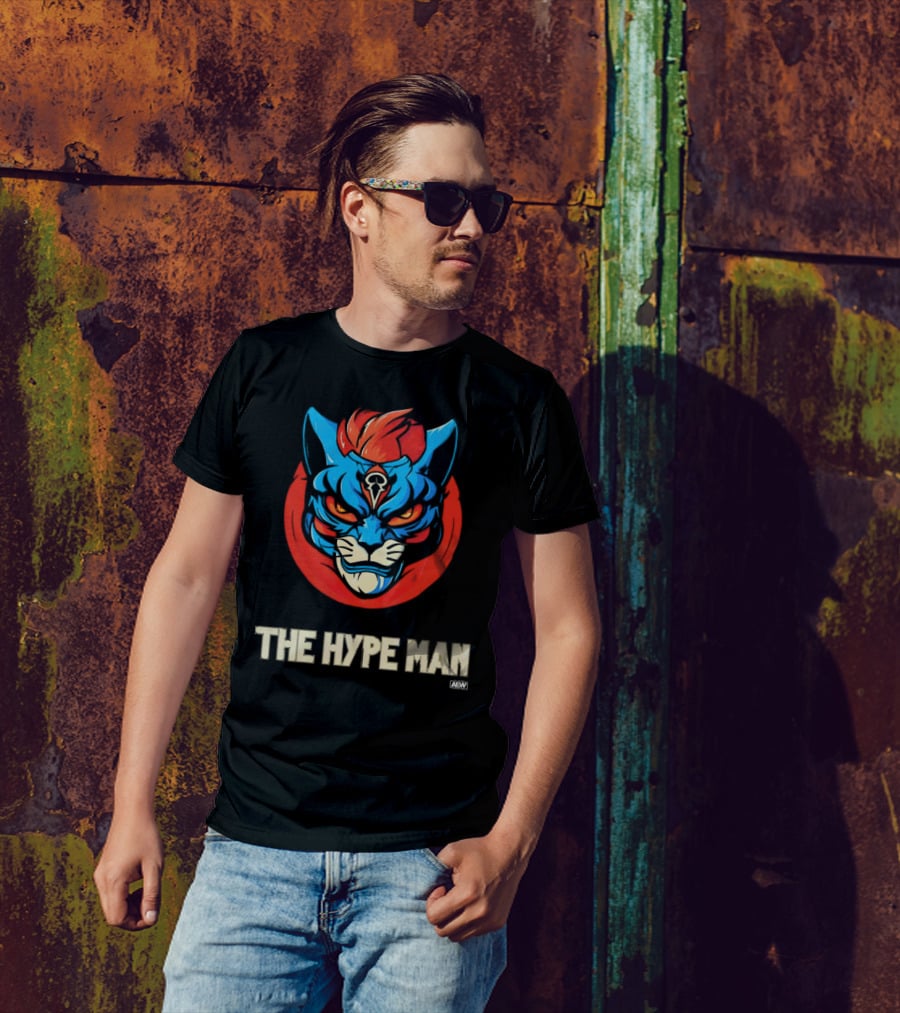 AEW Alex Abrahantes The Hype Man Fierce Cat Head T-Shirt