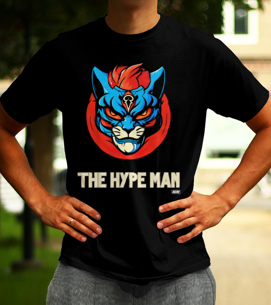 AEW Alex Abrahantes The Hype Man Fierce Cat Head T-Shirt