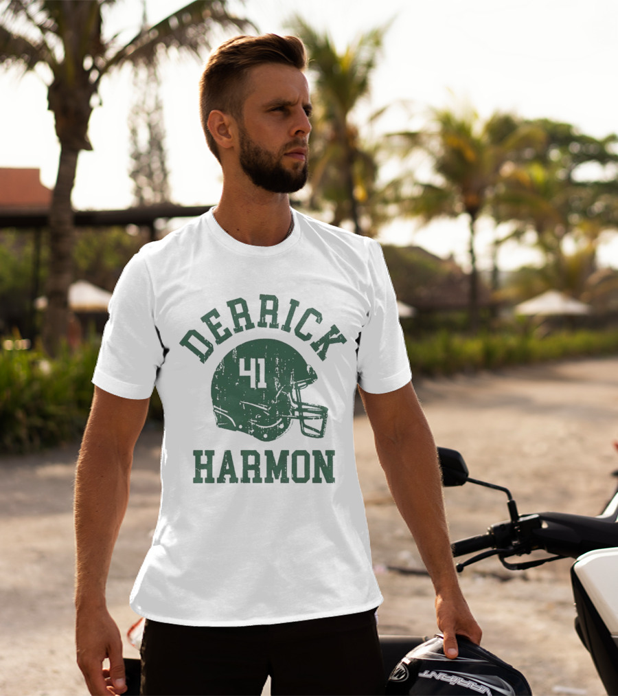 Derrick Harmon 41 Helmet Michigan State Spartans Football T-Shirt