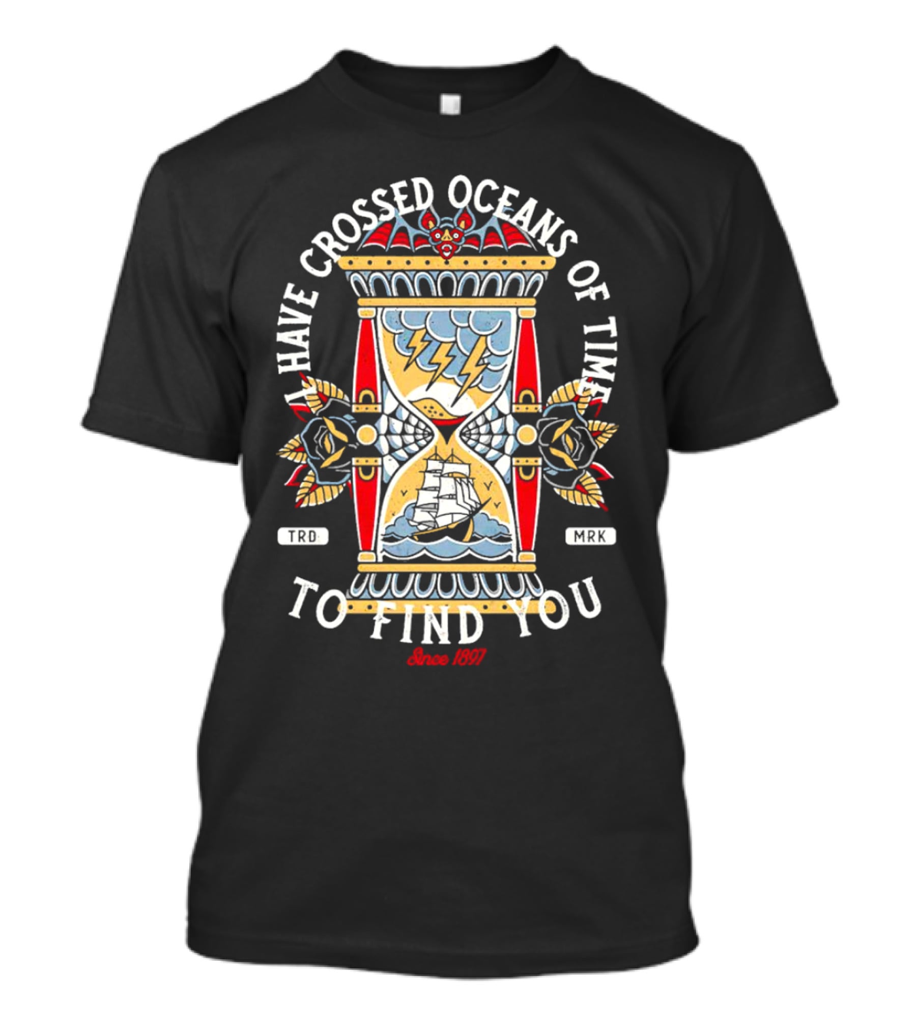 I Have Crossed Oceans Of Time To Find You Dracula Hourglass Traditional Tattoo Since 1897 T-Shirt