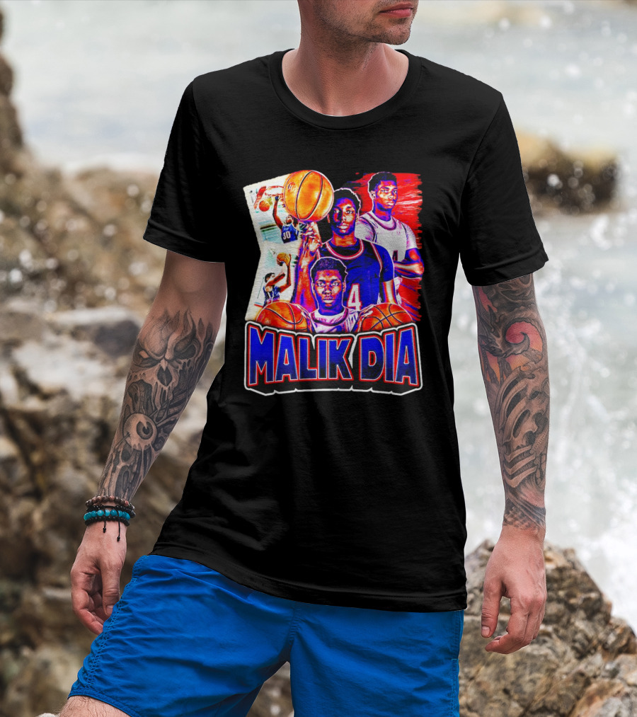 Malik Dia Basketball Vintage Number 4 T-Shirt