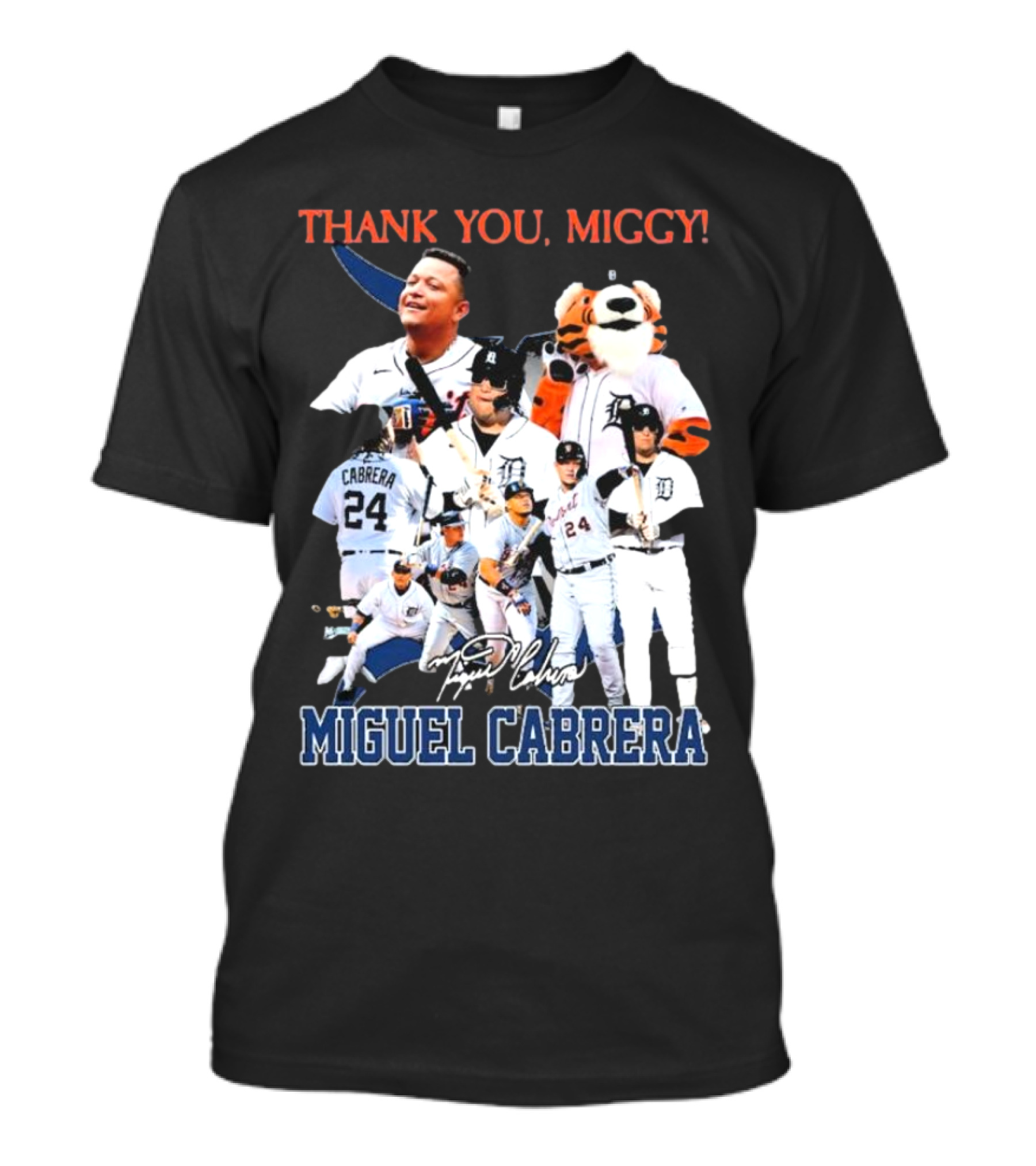 Thank You Miggy Miguel Cabrera Detroit Tigers Legend Signature T-Shirt