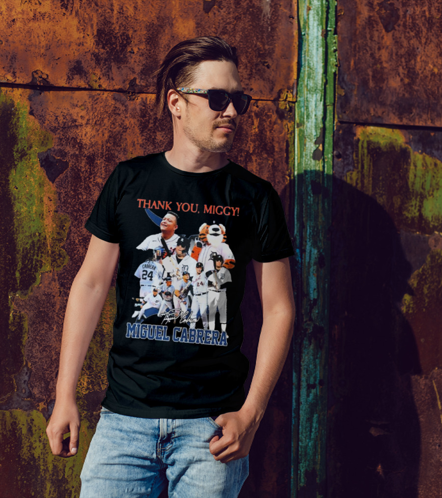 Thank You Miggy Miguel Cabrera Detroit Tigers Legend Signature T-Shirt