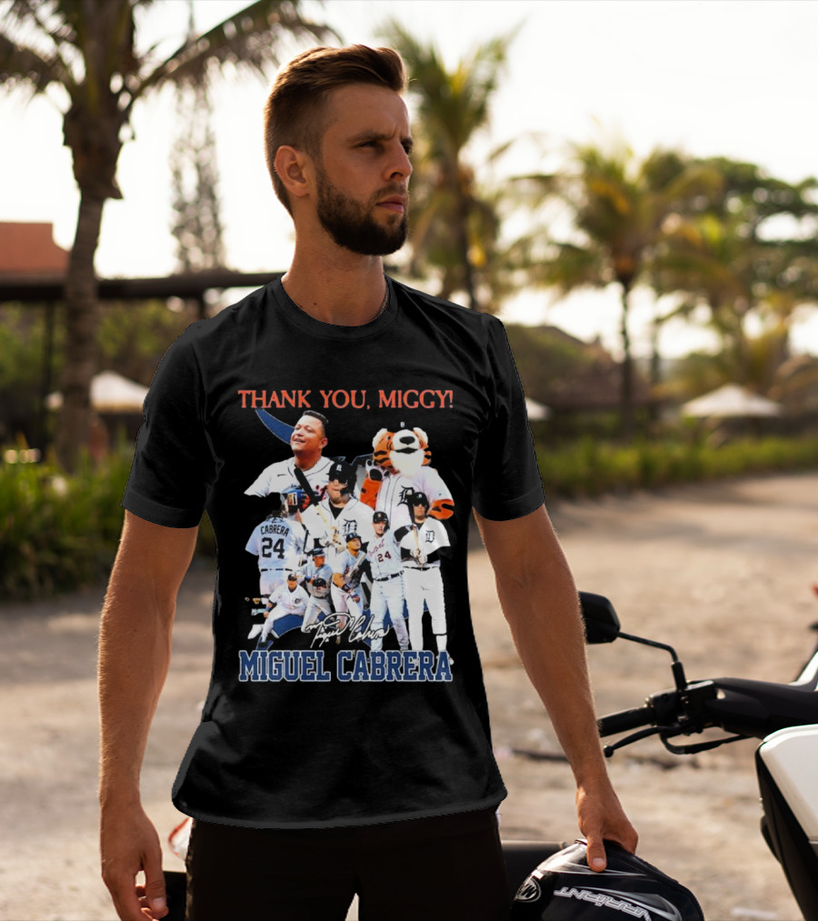 Thank You Miggy Miguel Cabrera Detroit Tigers Legend Signature T-Shirt