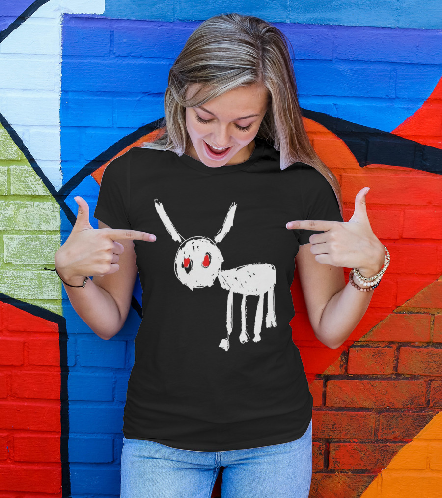 Drake For All The Dogs White Sketch Red Eyes T-Shirt