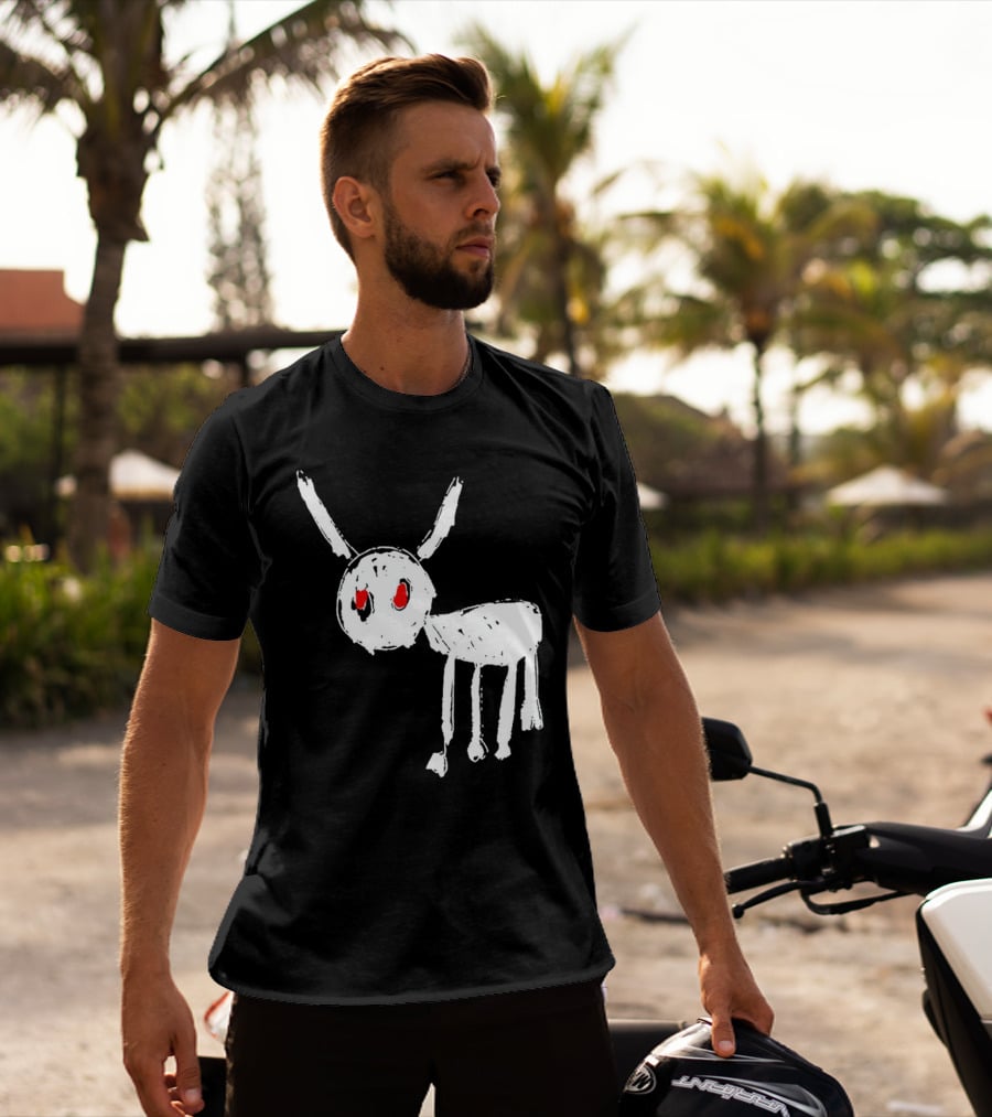 Drake For All The Dogs White Sketch Red Eyes T-Shirt