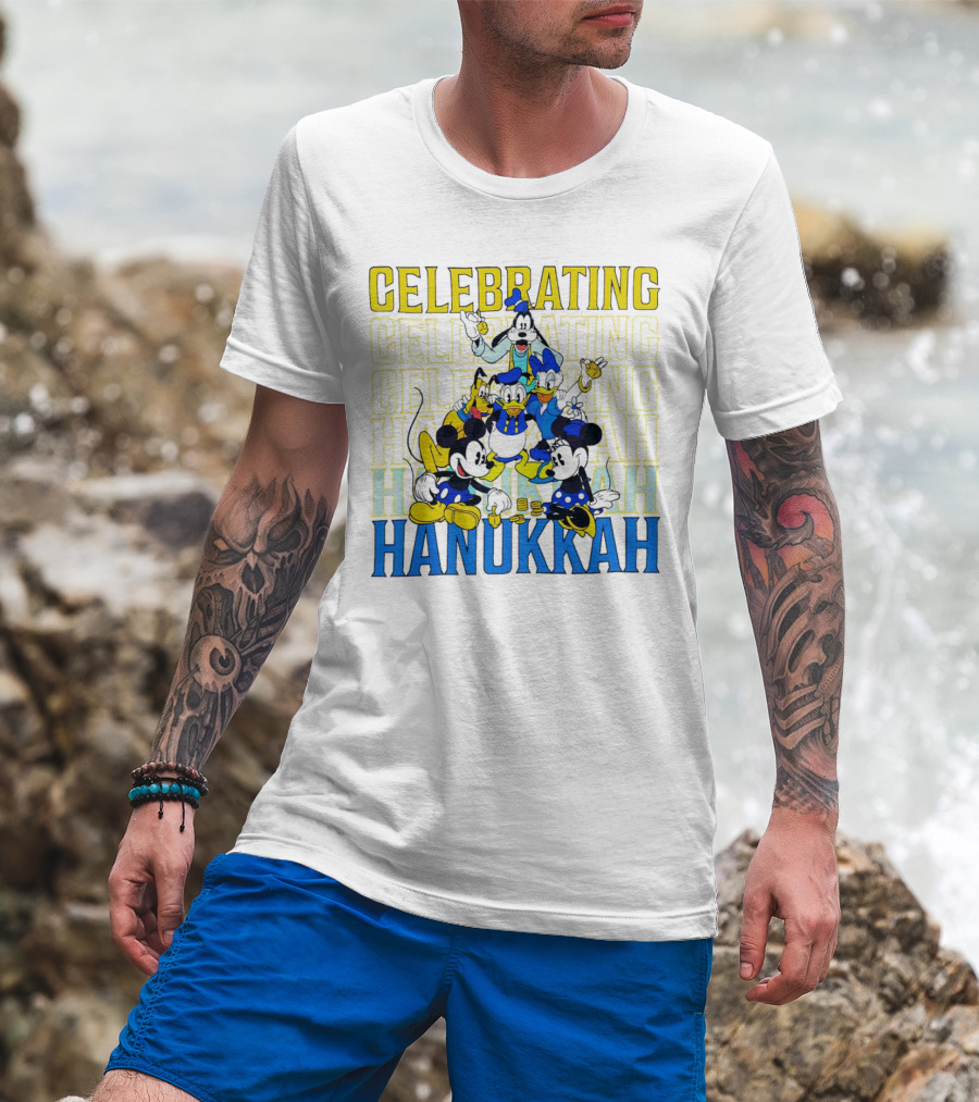 Celebrating Hanukkah Mickey Mouse And Friends T-Shirt