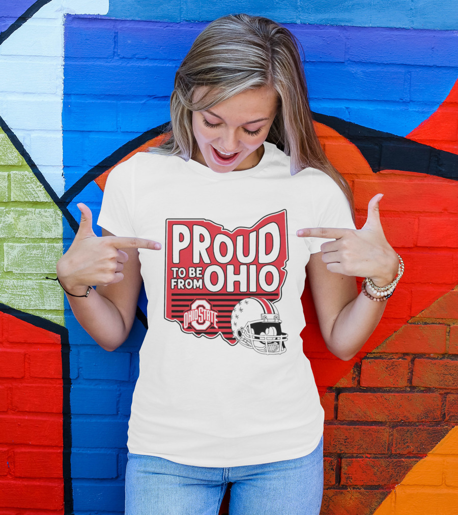 Ohio State Proud To Be From Ohio Football Helmet Logo Buckeyes T-Shirt