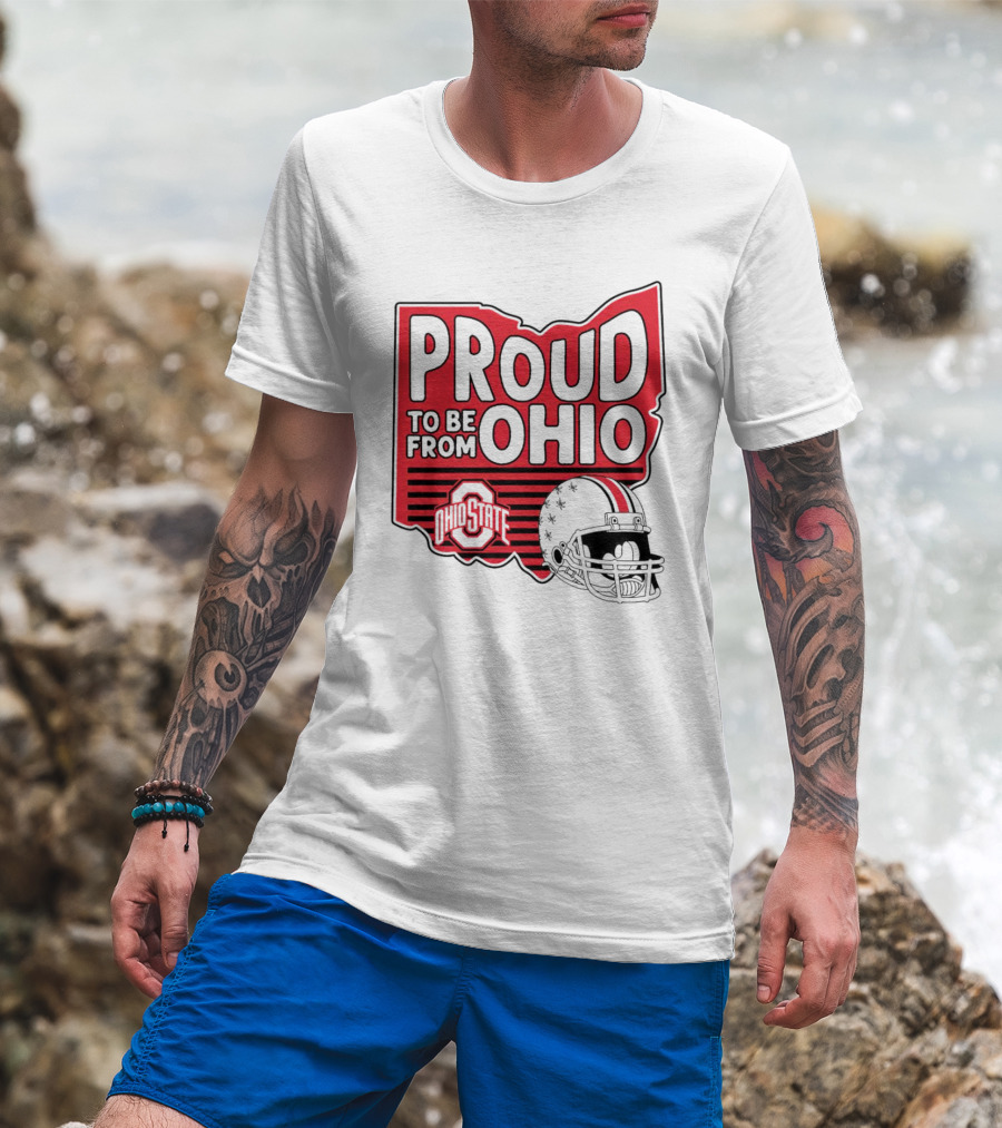Ohio State Proud To Be From Ohio Football Helmet Logo Buckeyes T-Shirt