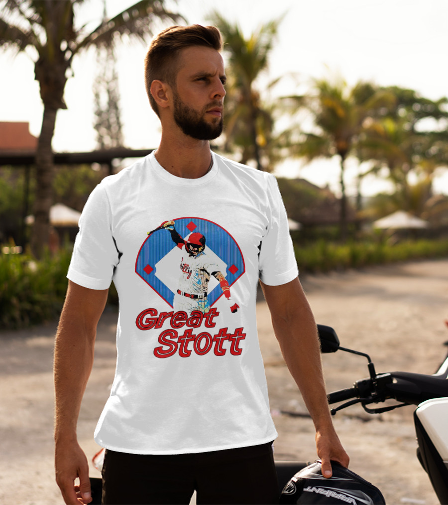 Great Stott Philadelphia Phillies Bat Spike T-Shirt