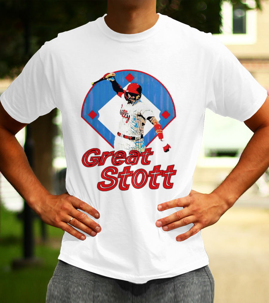 Great Stott Philadelphia Phillies Bat Spike T-Shirt