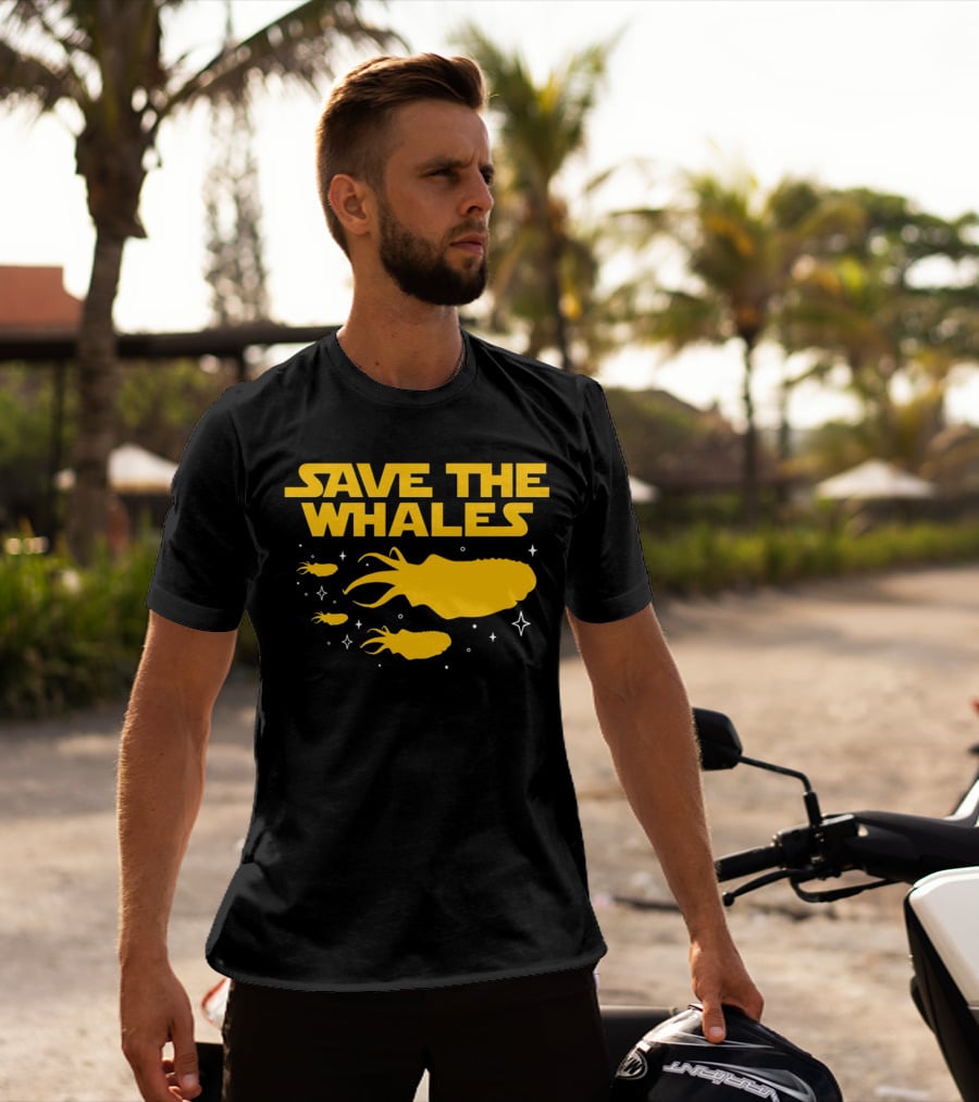 Save The Whales I Mean Purrgil Star Wars Parody Yellow Space Creatures T-Shirt