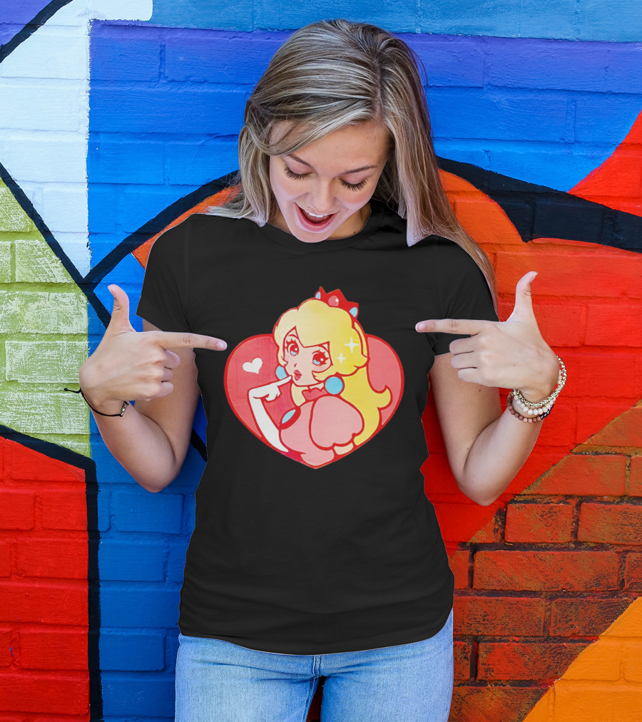 Jivke Princess Peach Heart T-Shirt