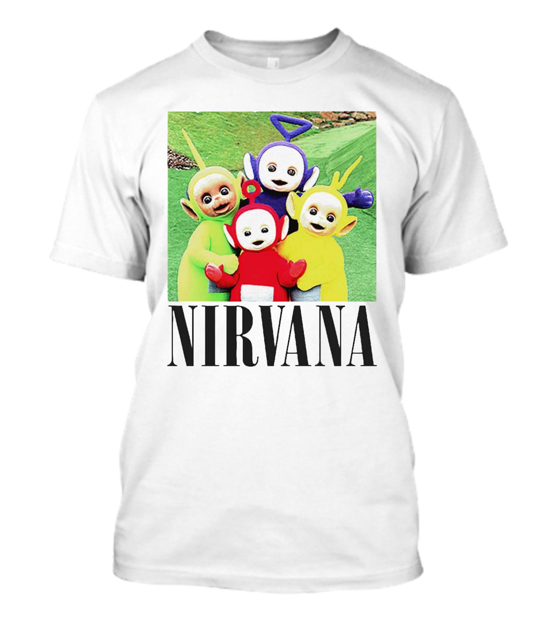 Nirvana Teletubbies Crossover Black T-Shirt