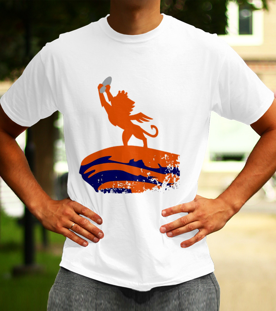 Fc Cincinnati King Of The Shield Orange Lion Crowned On Mound T-Shirt