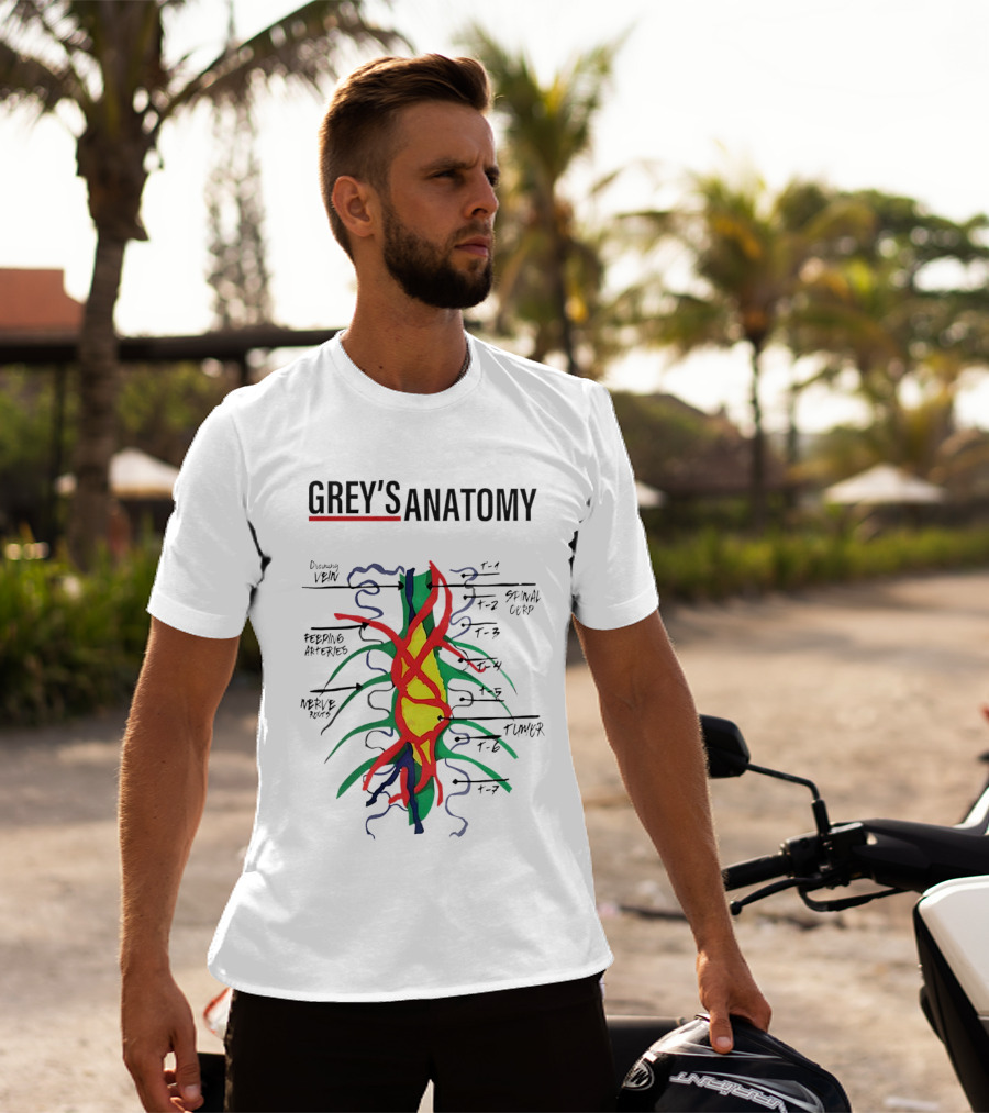 Grey’s Anatomy Drawing Vein Spinal Corp Feeding Arteries Nerve Root Tumor T-Shirt