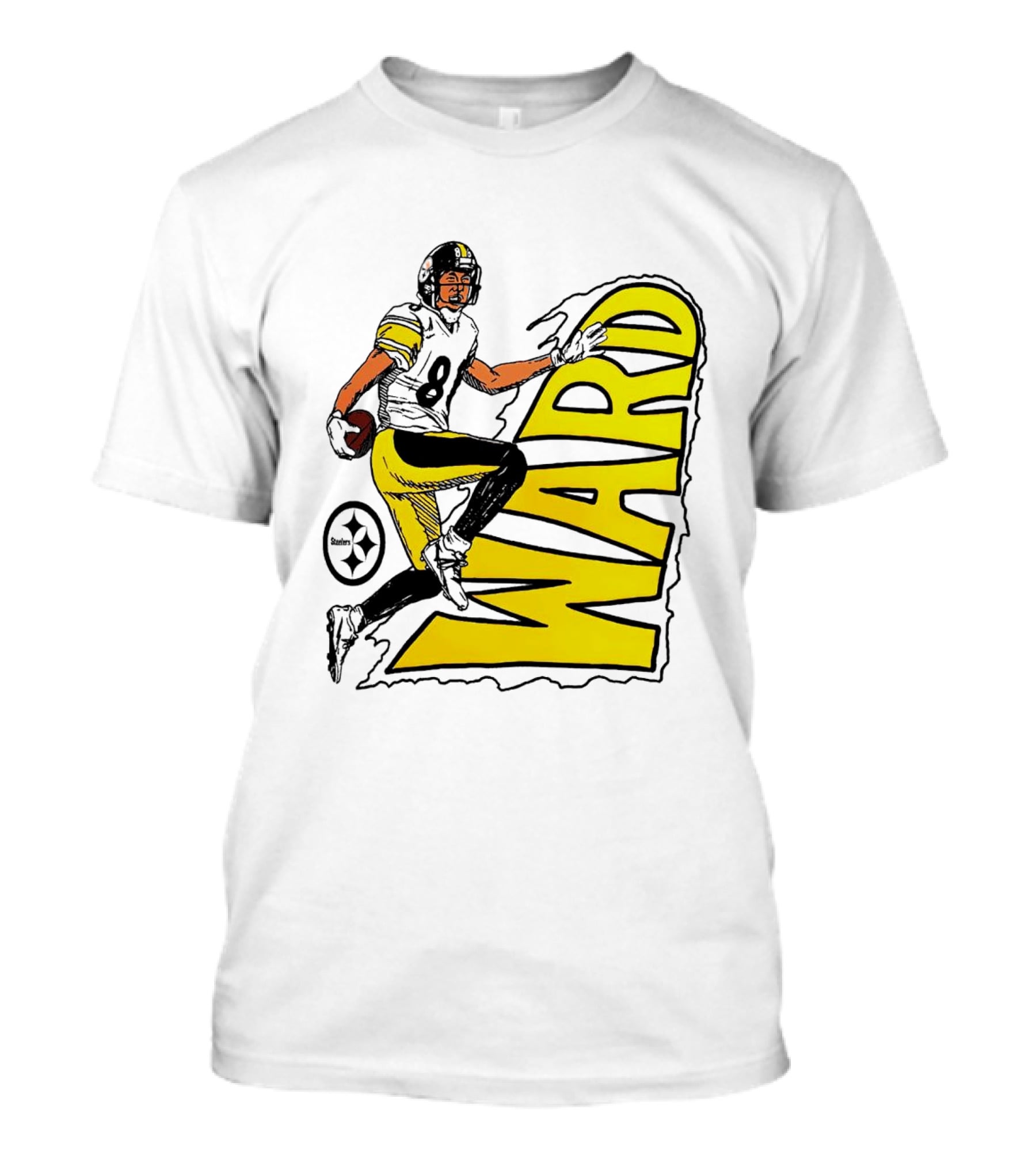 Hines Ward Pittsburgh Steelers Ward 86 Caricature Player NFL Football T-Shirt