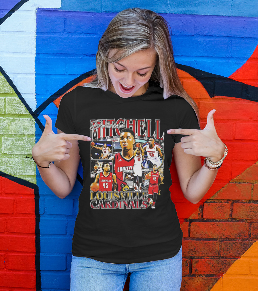 Donovan Mitchell Louisville Cardinals Basketball Highlights Collage T-Shirt