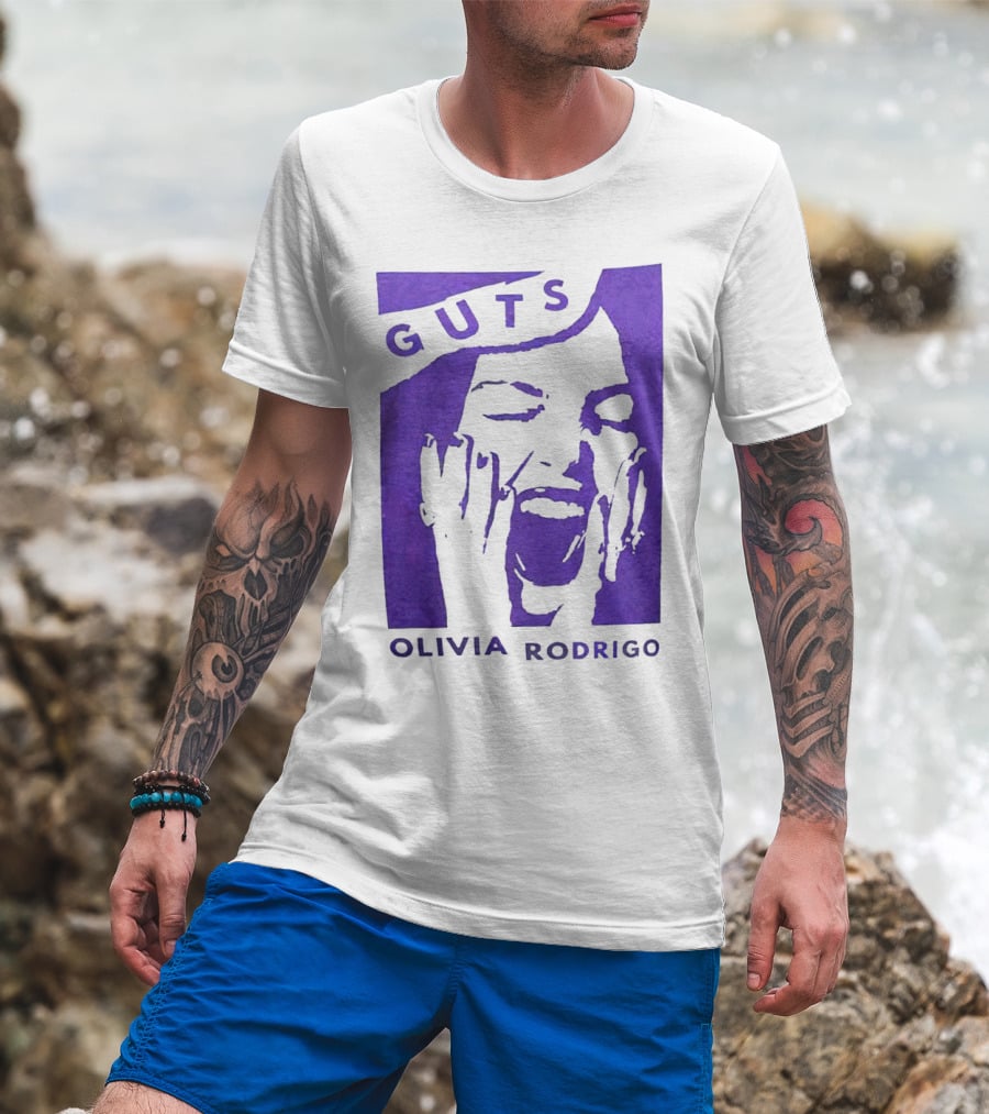 Guts Olivia Rodrigo Vintage Purple Face T-Shirt