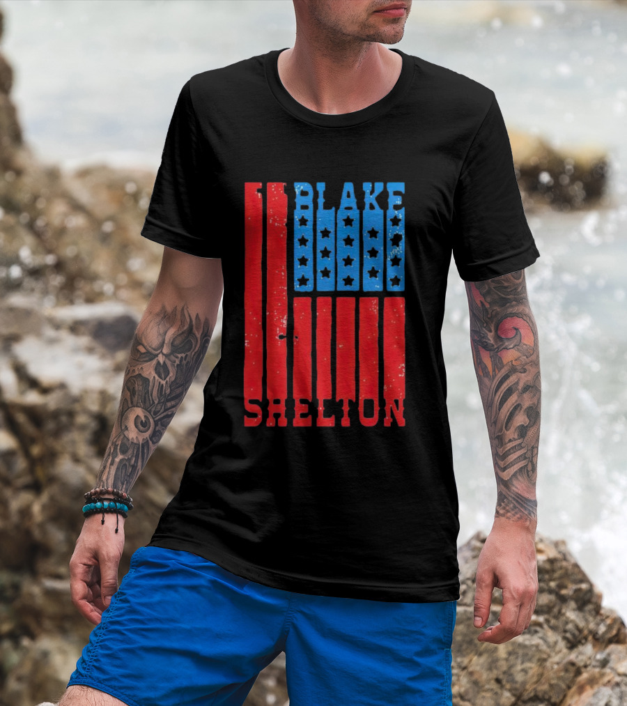 Blake Shelton American Flag Stars And Stripes USA T-Shirt
