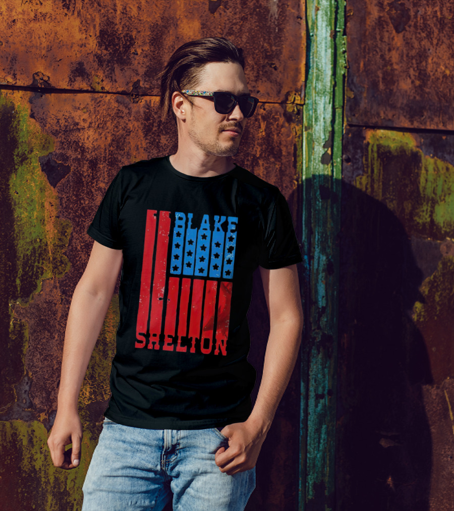 Blake Shelton American Flag Stars And Stripes USA T-Shirt