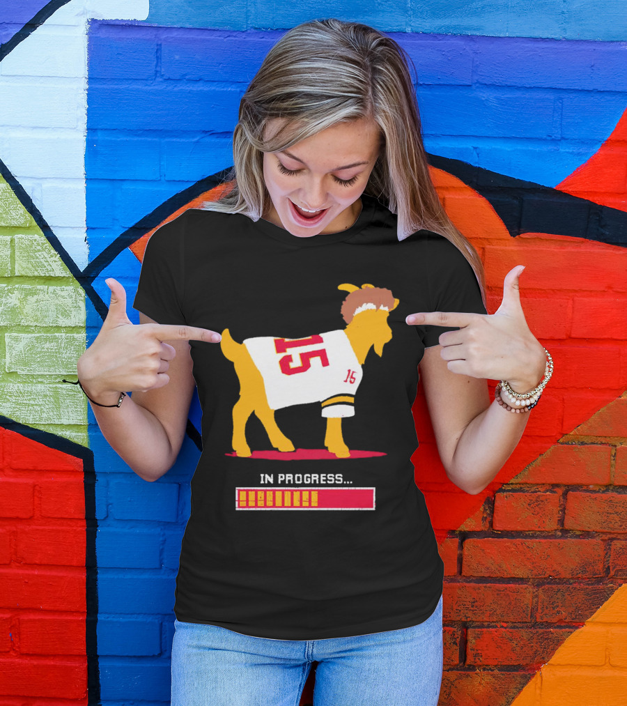 Goat In Progress Patrick Mahomes Kansas City Chiefs Number 15 T-Shirt