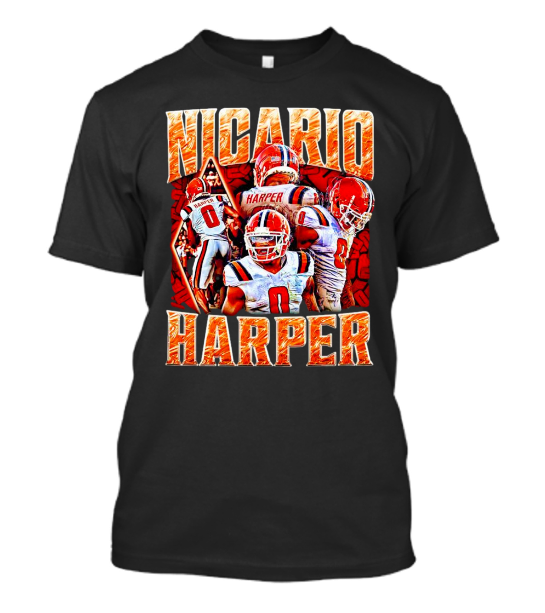 Nicario Harper Illinois Fighting Illini Football Vintage Harper 0 Jersey Collage T-Shirt