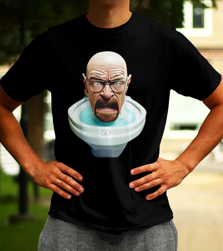 Walter White Toilet Skibidi Meme Face T-Shirt
