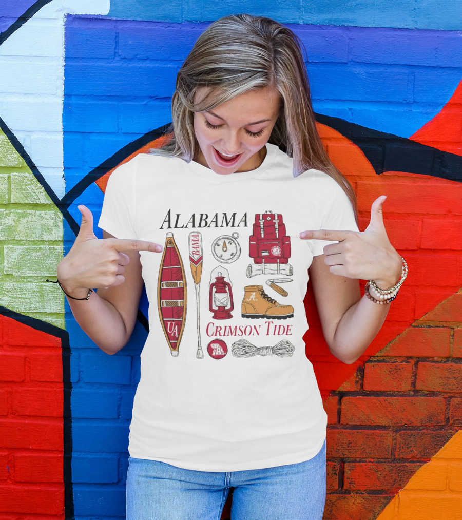 Alabama Crimson Tide Camping Gear And Outdoor Adventure Essentials T-Shirt