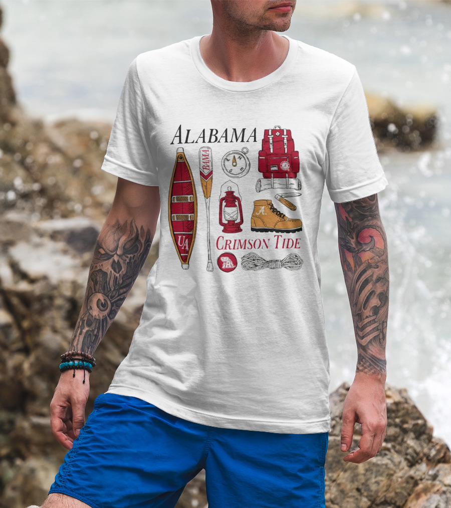 Alabama Crimson Tide Camping Gear And Outdoor Adventure Essentials T-Shirt