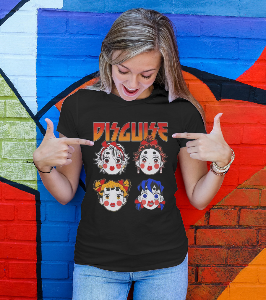 Disguise Anime Demon Slayer Character Faces T-Shirt