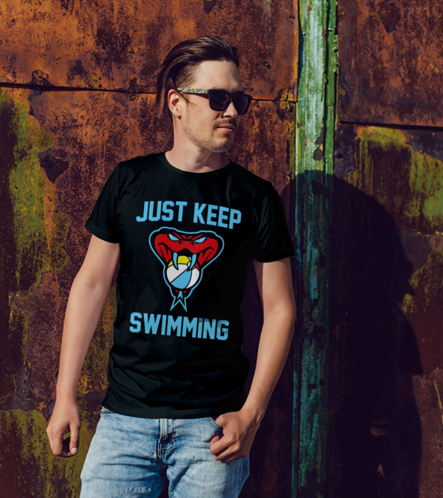 Just Keep Swimming Arizona Diamondbacks Snake Volleyball T-Shirt
