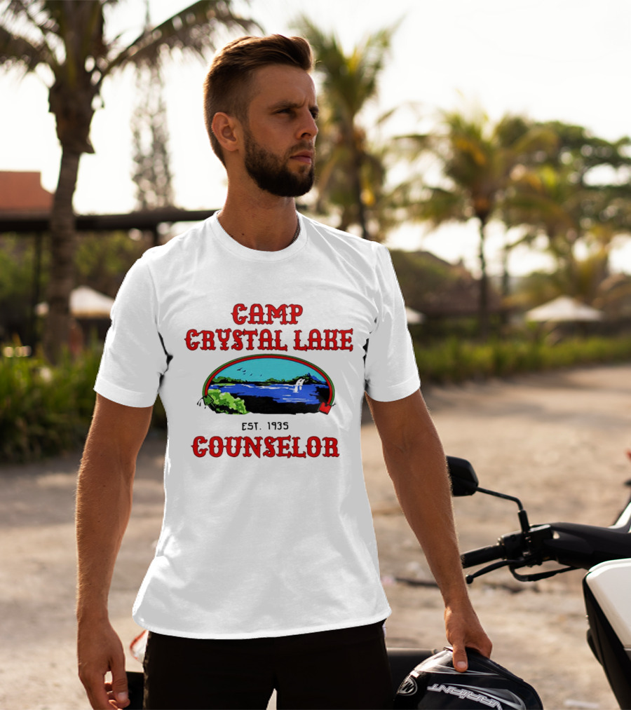 Camp Crystal Lake Counselor Est. 1935 Lake Scene T-Shirt